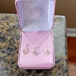 Girls earings and necklace Disney butterfly